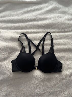 La SENZA Black Strappy Front-Closure Push-Up Bra